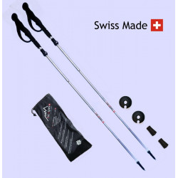 RocAlpes Mont Rose S RT302 Folding poles 125cm Alu 7075 Silver