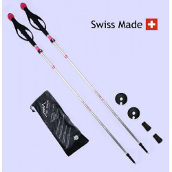 RocAlpes Mont Rose Lady S RT303 Folding poles 125cm Alu 7075 Silver