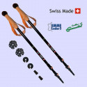 RocAlpes Suisse Exclusif RT910 Bâtons carbone/cuir 135cm