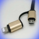 Câble USB vers Micro-USB ET Lightning pour chargement et données
