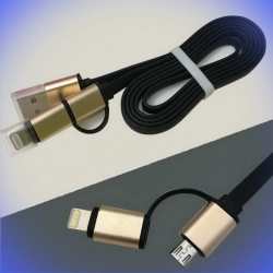 USB to Micro-USB AND Lightning cable for charging and data