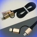 Câble USB vers Micro-USB ET Lightning IPhone pour chargement et données