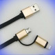 USB to Micro-USB AND Lightning cable for charging and data