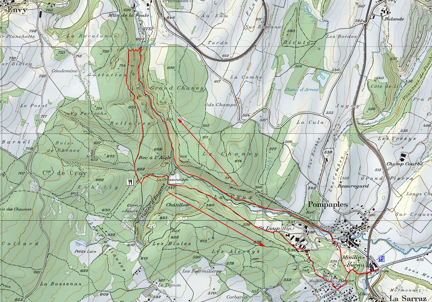 Carte Vallée du Nozon