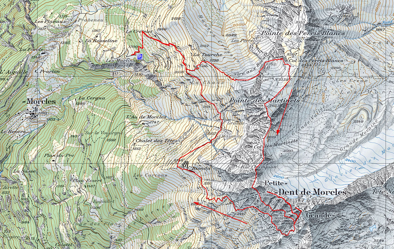 Carte topographique Morcles Favre Aufalle