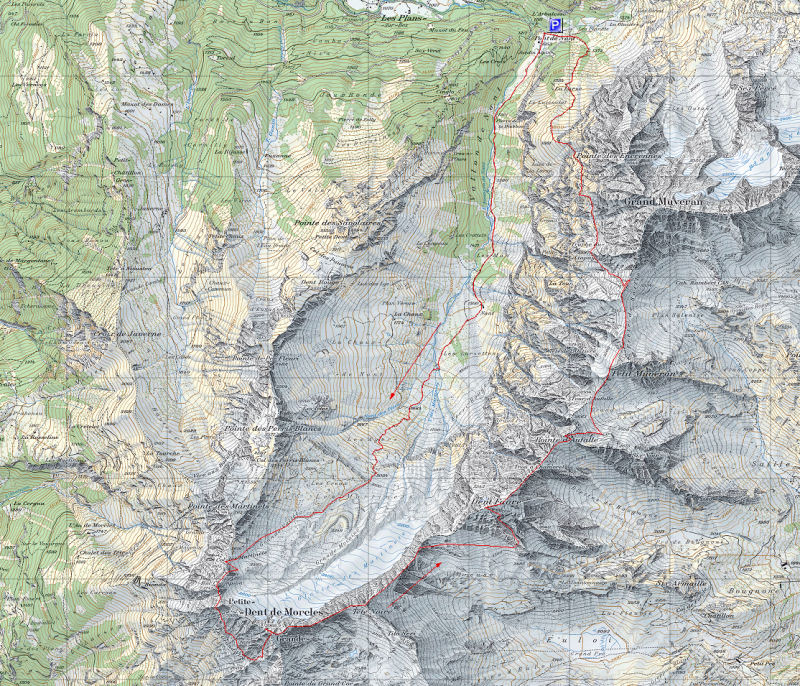 Carte topographique Morcles Favre Aufalle